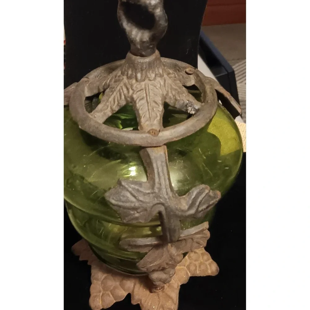 Murano Glass & Cast Iron & Green Glass Rare vintage item